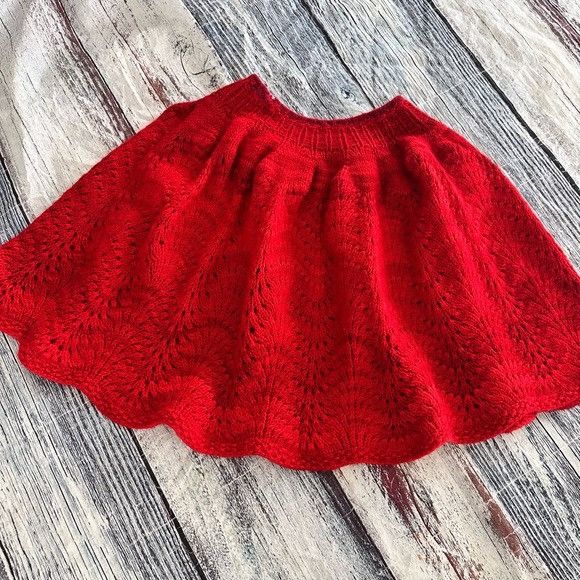Handmade Handmade Knit Red Poncho Shawl Size ONE SIZE - 3 Thumbnail