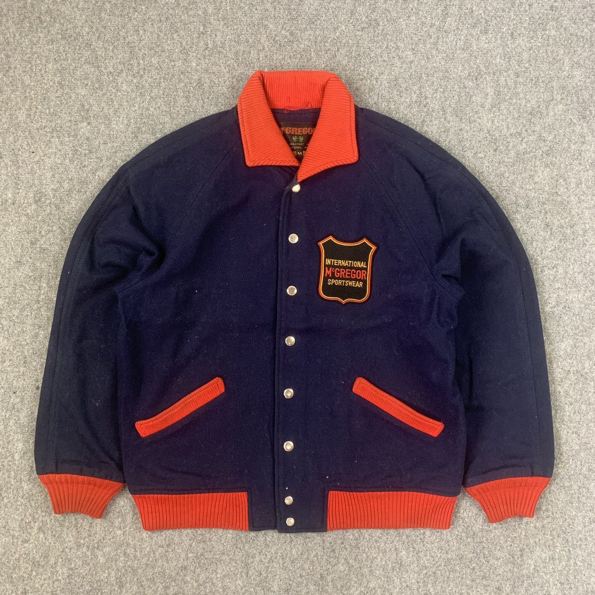 image of Mcgregor Bomber Varsity Jacket in Blue, Men's (Size Medium)