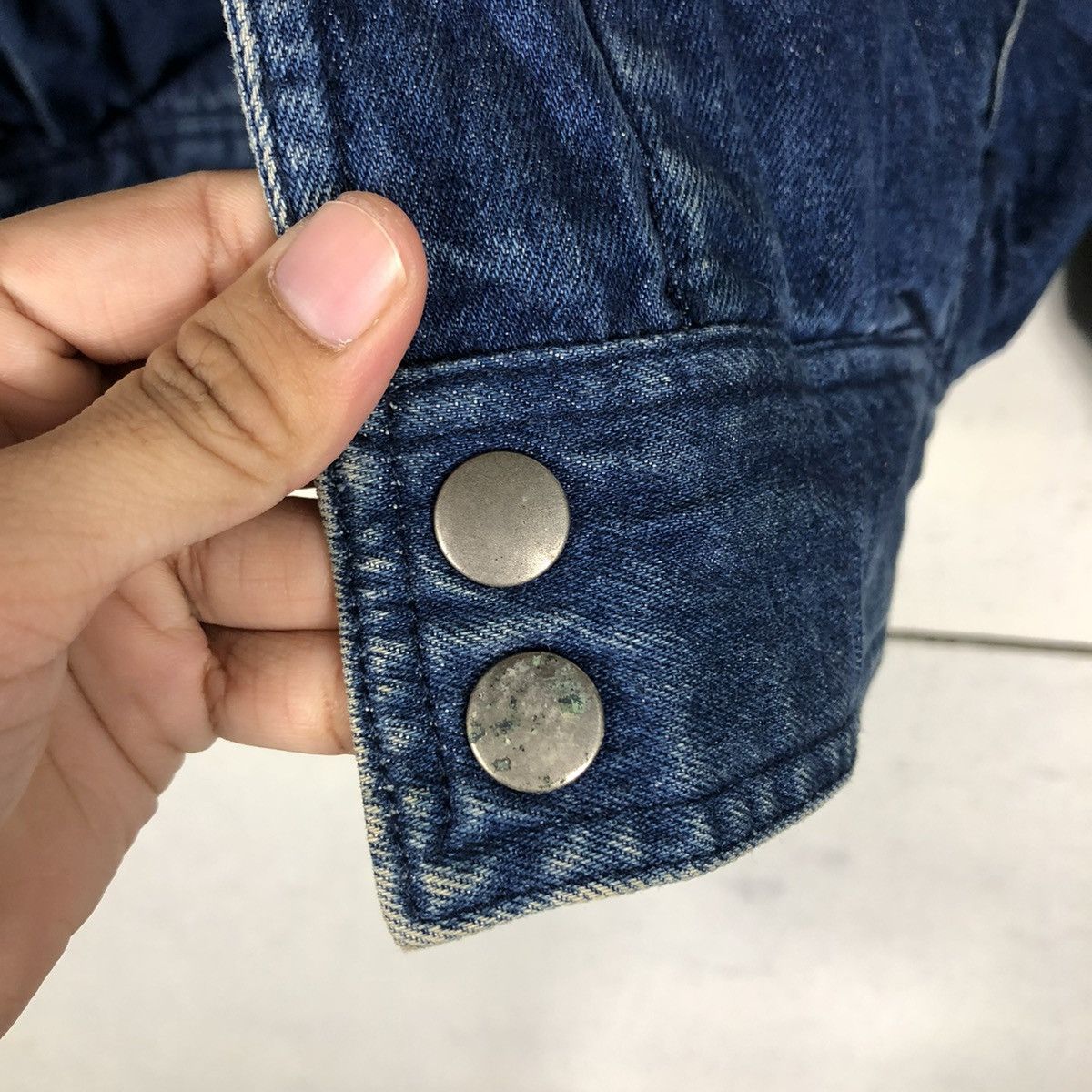 Japanese Brand VINTAGE BOMBER JACKET DENIM PARACHUTE RIVERSON ISSEY MIYAKE Size US M / EU 48-50 / 2 - 18 Thumbnail