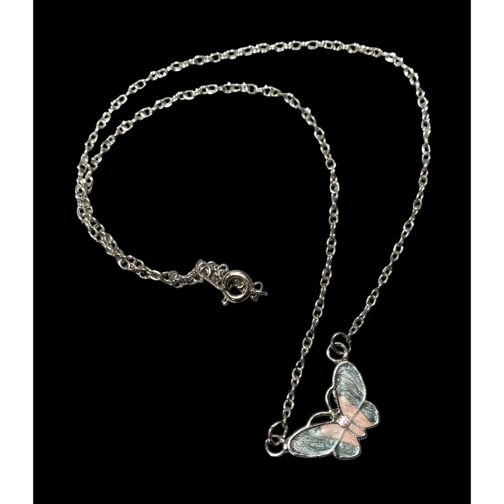 Other Fairycore Butterfly Pendant Necklace With Pink And Silver To Size ONE SIZE - 1 Thumbnail