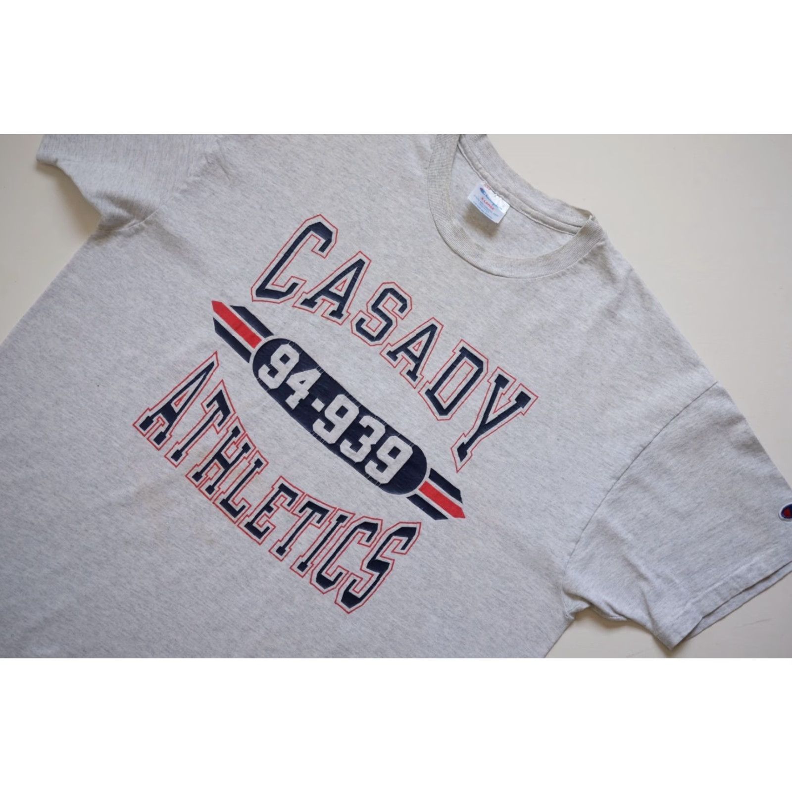 Champion VINTAGE Champion T-Shirt Gray XL USA Made Retro 70s 80s Casady High Oklahoma Sports Mens Shirts Size US XL / EU 56 / 4 - 5 Thumbnail