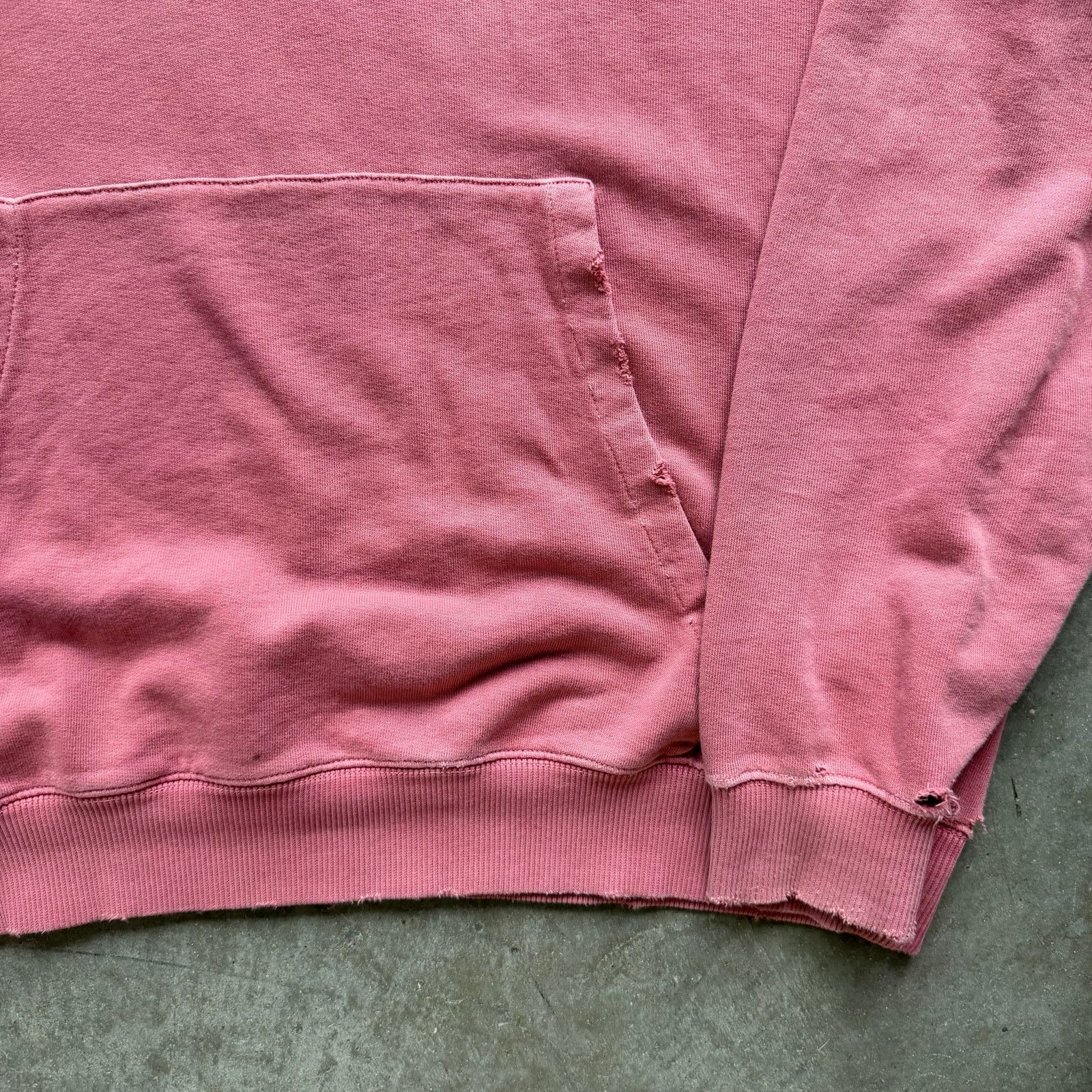 Saint Laurent Paris Yves Saint Laurent Distressed Logo Hoodie Red Size US XL / EU 56 / 4 - 3 Thumbnail