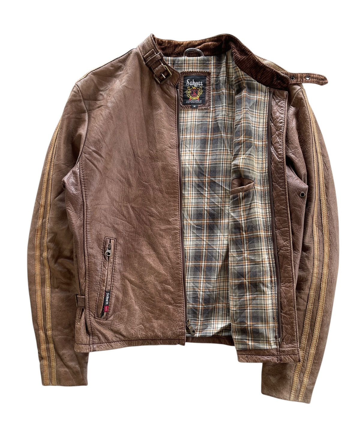Schott Schott NYC Classic Cafe Racer Leather Jacket Size US M / EU 48-50 / 2 - 3 Thumbnail