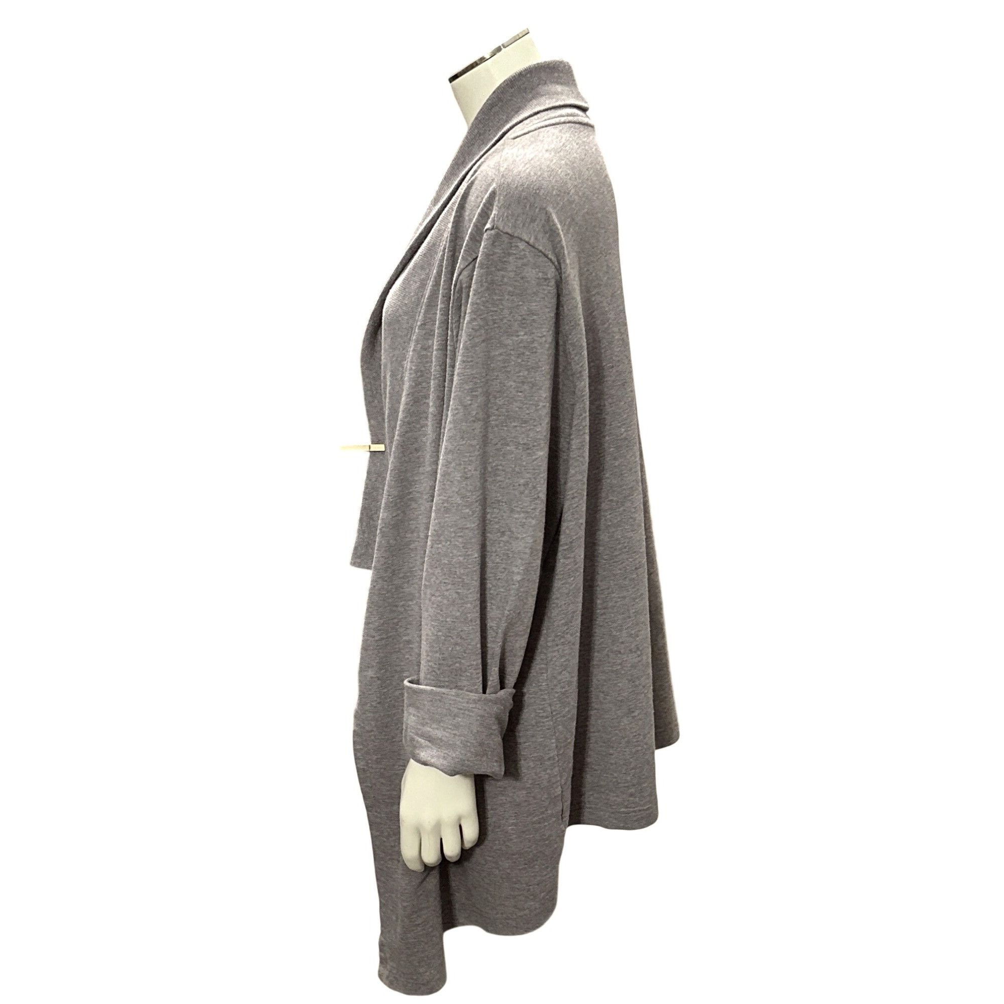 Other CCC Trendy Chic Gray Open Front High Low Hem Design Cardigan Size L / US 10 / IT 46 - 2 Thumbnail