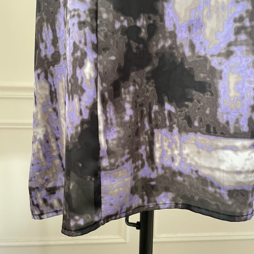 Worthington Worthington Purple Grey Black Brushstroke Print Pullover Satin Blouse XL Size XL / US 12-14 / IT 48-50 - 8 Thumbnail