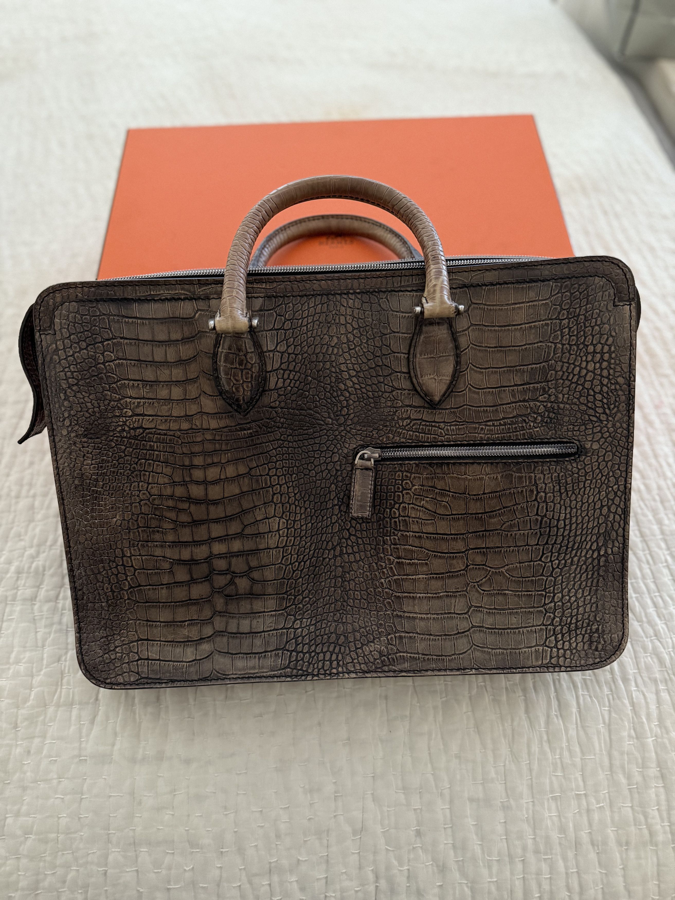 Berluti Ultimate Rare $36K MTO BERLUTI Alligator Crocodile Briefcase Size ONE SIZE - 21 Thumbnail