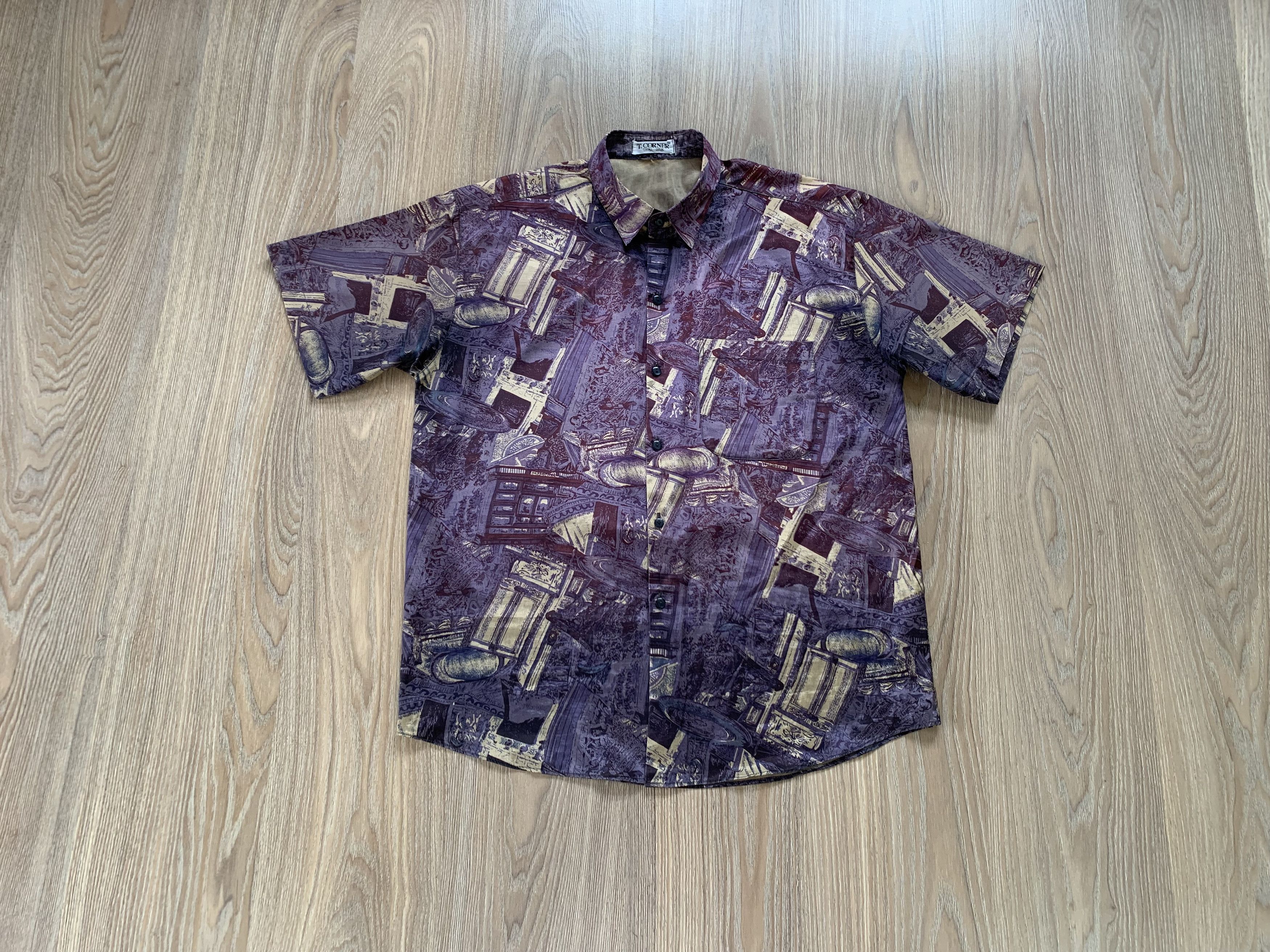 Other T. Corner Thai Silk Vintage Abstract Printed Shirt Size US L / EU 52-54 / 3 - 8 Thumbnail