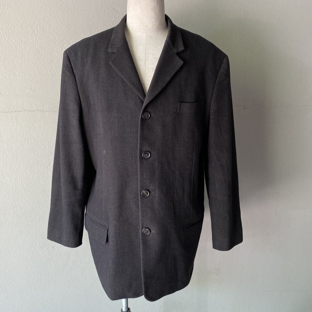 Y's × Yohji Yamamoto Y's for men YOHJI YAMAMOTO Dark Grey Wool Blazer Size 40R - 12 Thumbnail