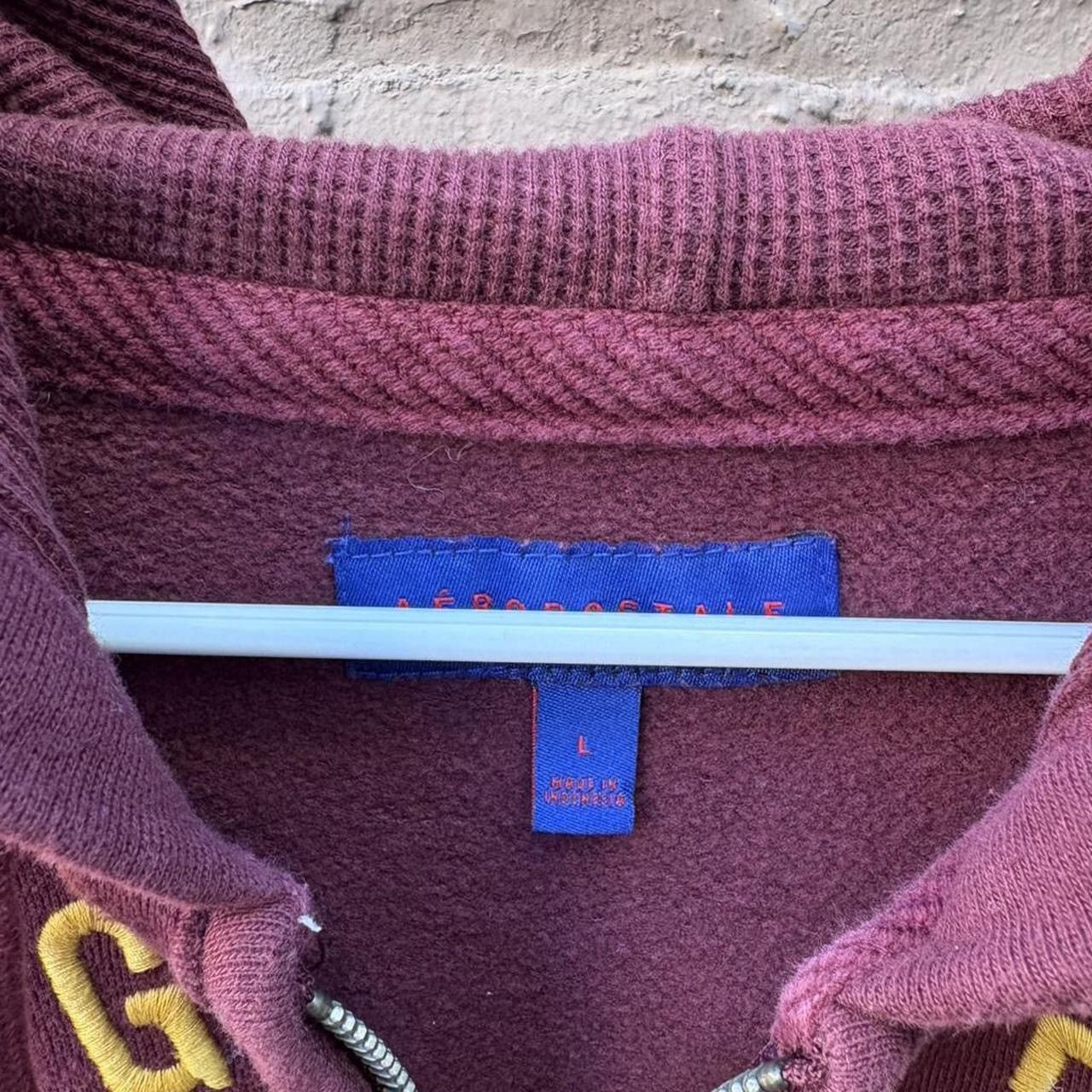 Aeropostale Burgundy Aeropostale Embroidered Zip Up Hoodie Sweatshirt Size US L / EU 52-54 / 3 - 4 Thumbnail