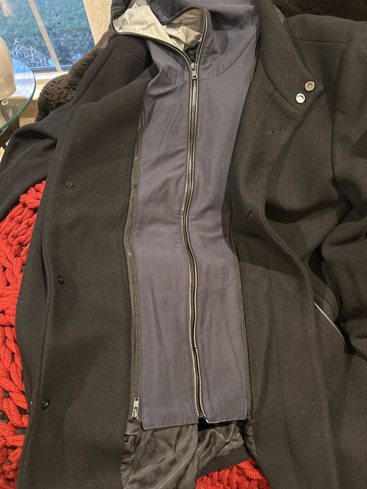 Vince Camuto Vince Camuto Black Wool-Blend Car Coat with Hooded Bib Size US M / EU 48-50 / 2 - 12 Thumbnail