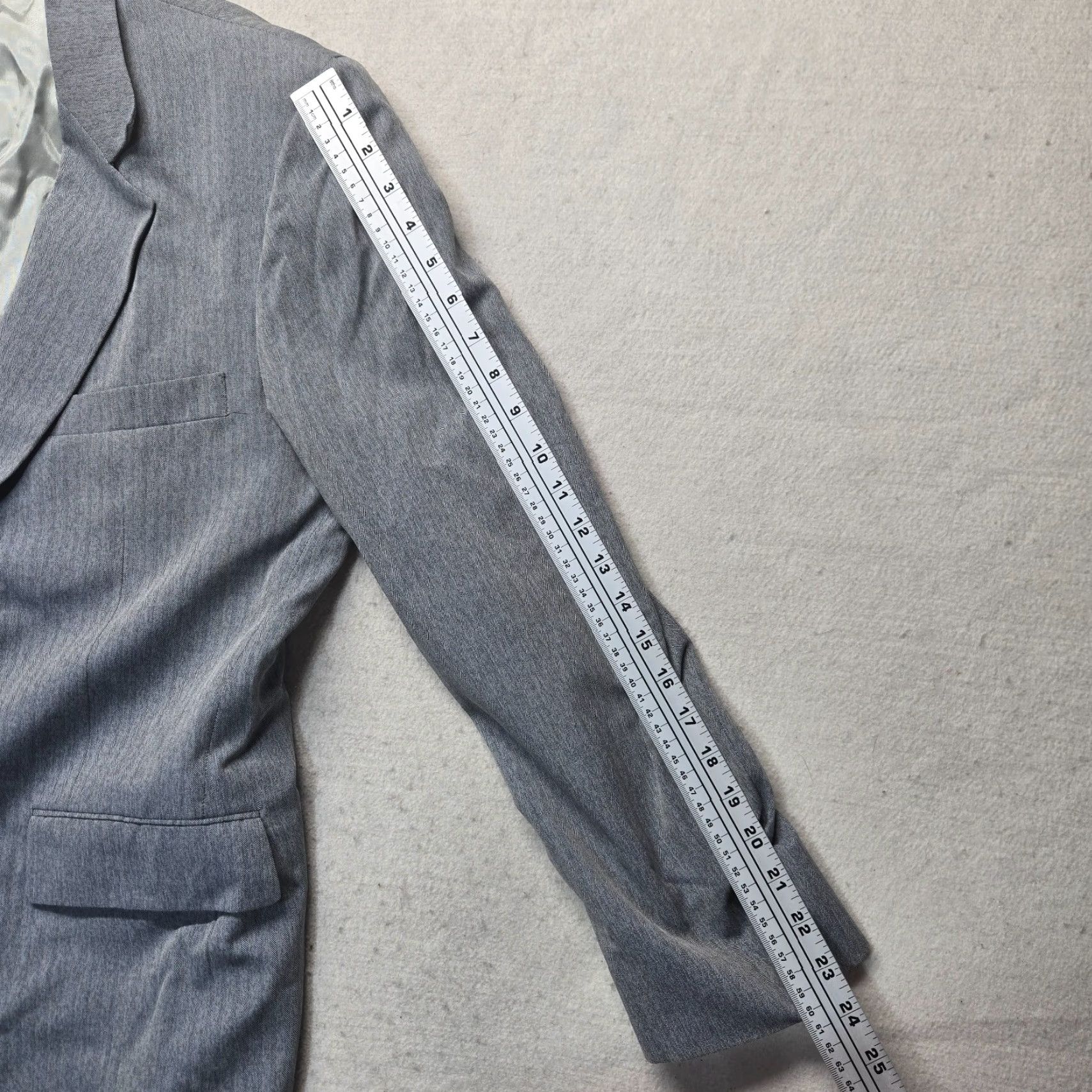 Vintage Woodmere Blazer Shirt Gray 2 Button Adult Mens Size 44 R City Classic Modern 80s 90s Designer Italian Wedding Jacket Size 44R - 7 Thumbnail