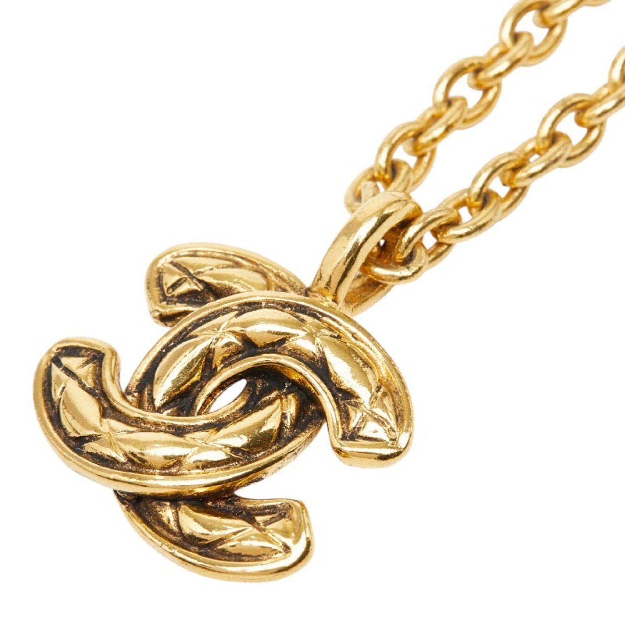Chanel Chanel Coco Mark Matelassé Chain Pendant Necklace, Gold Plated, Women's. Size ONE SIZE - 1 Thumbnail