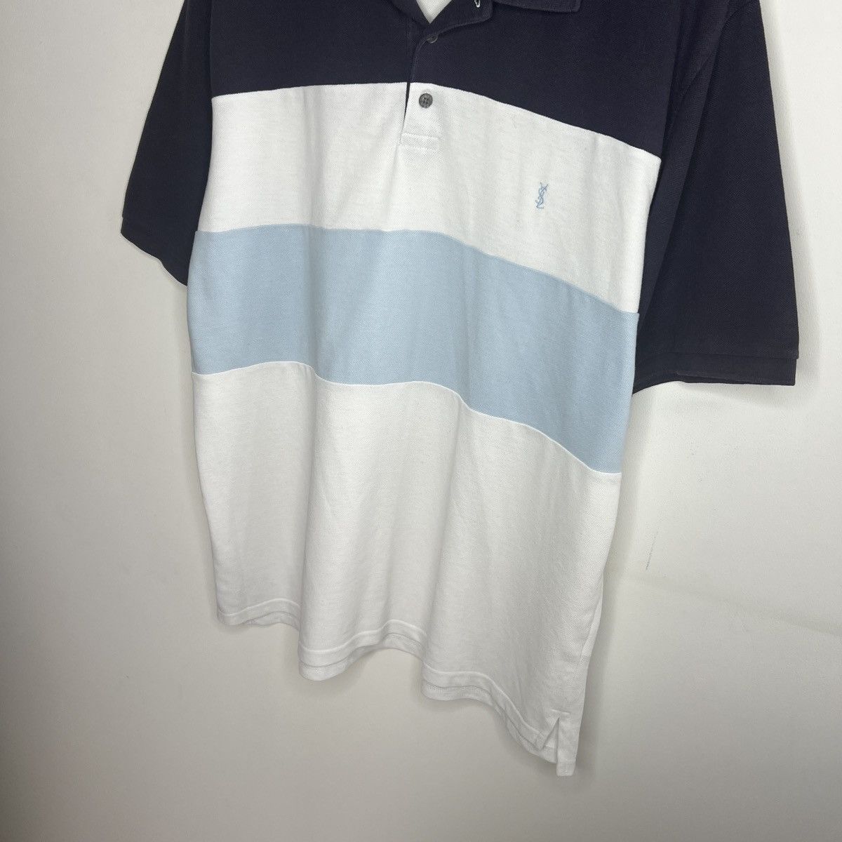 Yves Saint Laurent Yves Saint Laurent YSL White Navy Polo Shirt Tshirt Tee Size US XL / EU 56 / 4 - 2 Thumbnail
