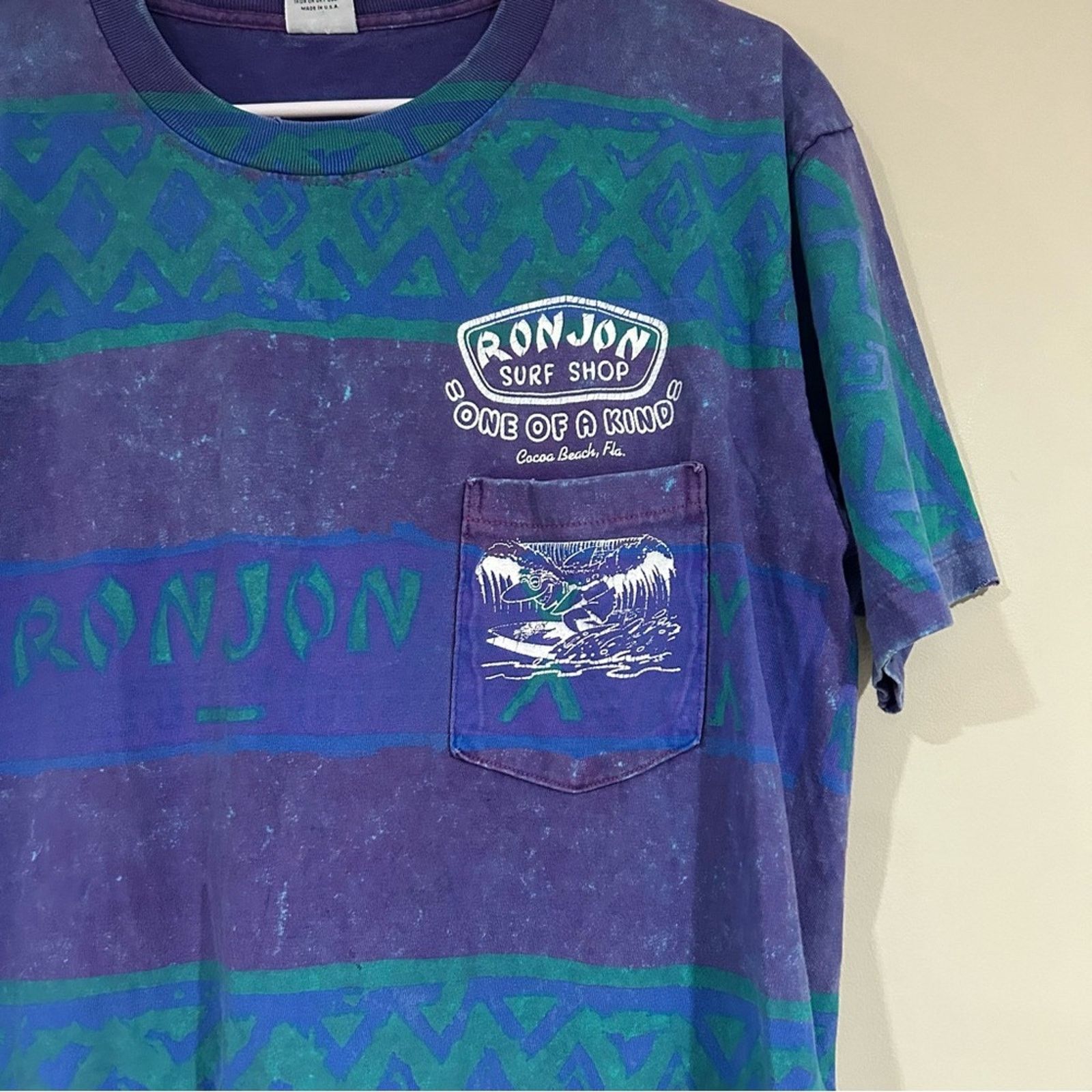 Ron Jon Surf Shop Vintage 1989 Ron Jon Surf Shop AOP Shirt Size US L / EU 52-54 / 3 - 4 Thumbnail