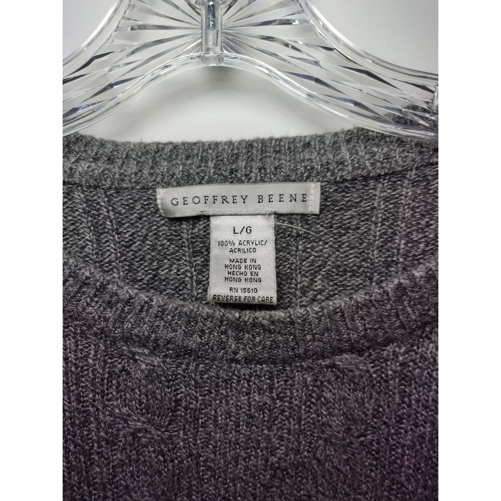 Geoffrey Beene Geoffrey Beene Women Acrylic Sweater Knit Crew Neck Gray Lg Size L / US 10 / IT 46 - 5 Thumbnail