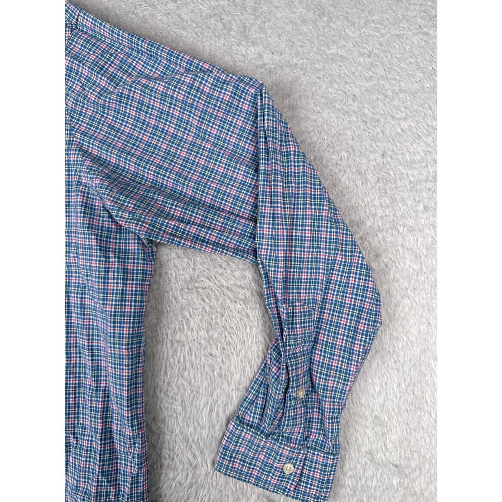 Polo Ralph Lauren VINTAGE Polo Ralph Lauren Shirt Men XL Blue Plaid Button-Up Cotton Long Sleeve Casual Workwear 90s Camping Outdoor American Mens Size US XL / EU 56 / 4 - 4 Thumbnail