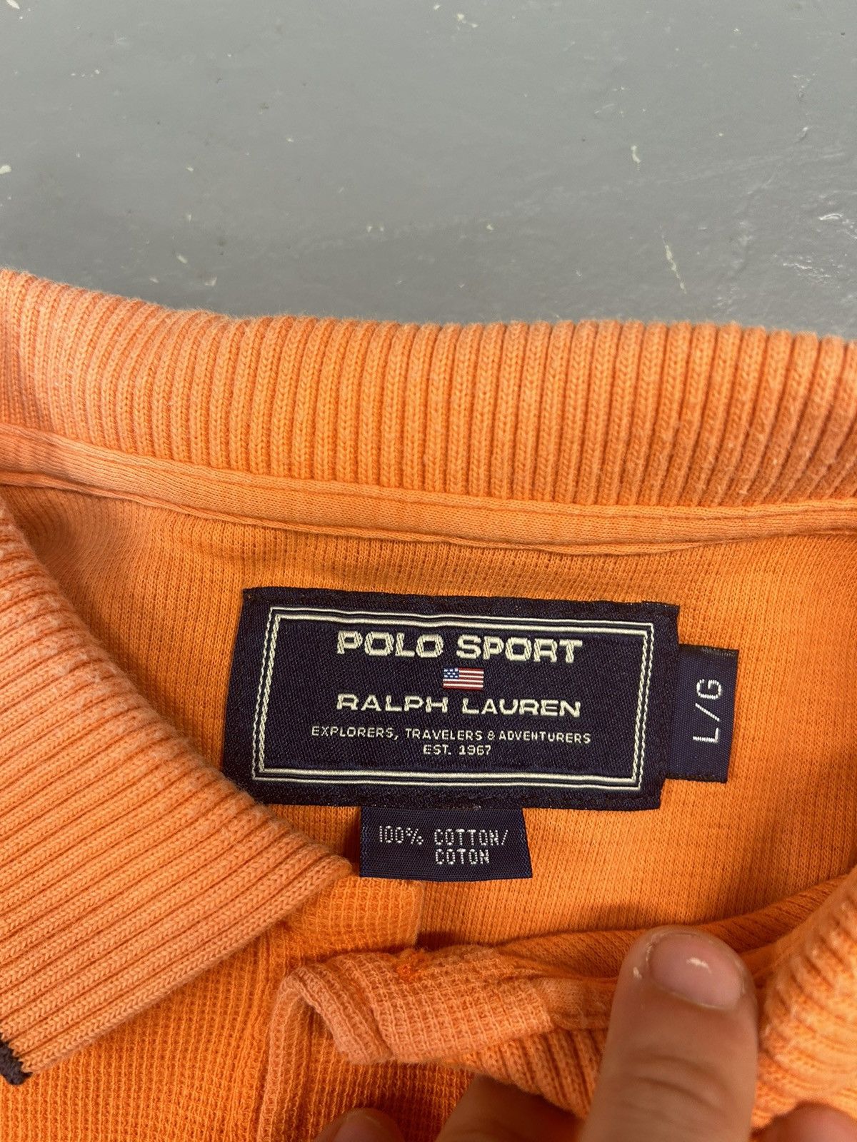 Polo Ralph Lauren × Vintage Crazy Vintage 90s Y2K Essenital Polo Sport Waffle Knit Shirt Size US L / EU 52-54 / 3 - 3 Thumbnail