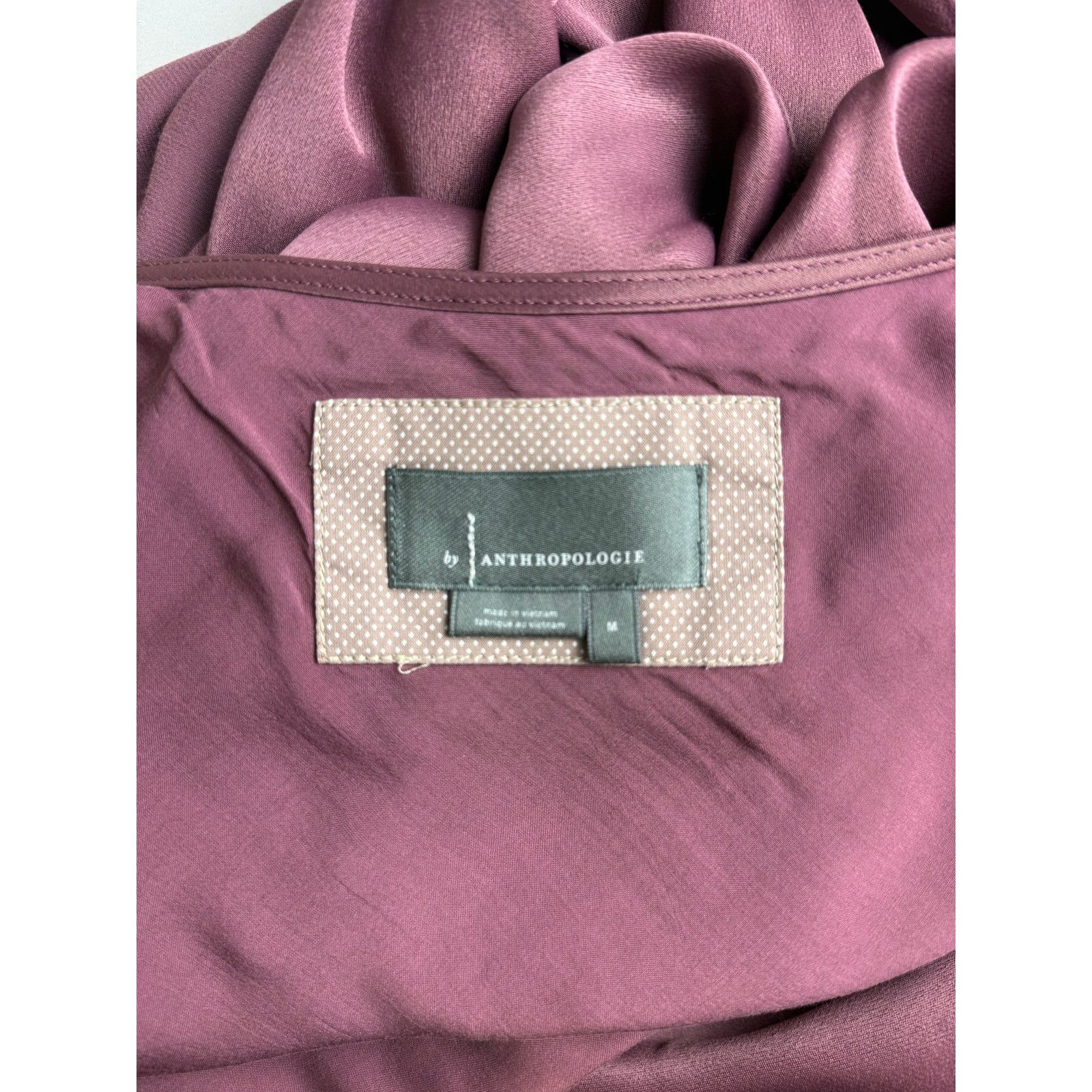 Anthropologie Anthropologie Elyse Plum Satin Slip Midi Dress - Size M Size M / US 6-8 / IT 42-44 - 10 Thumbnail