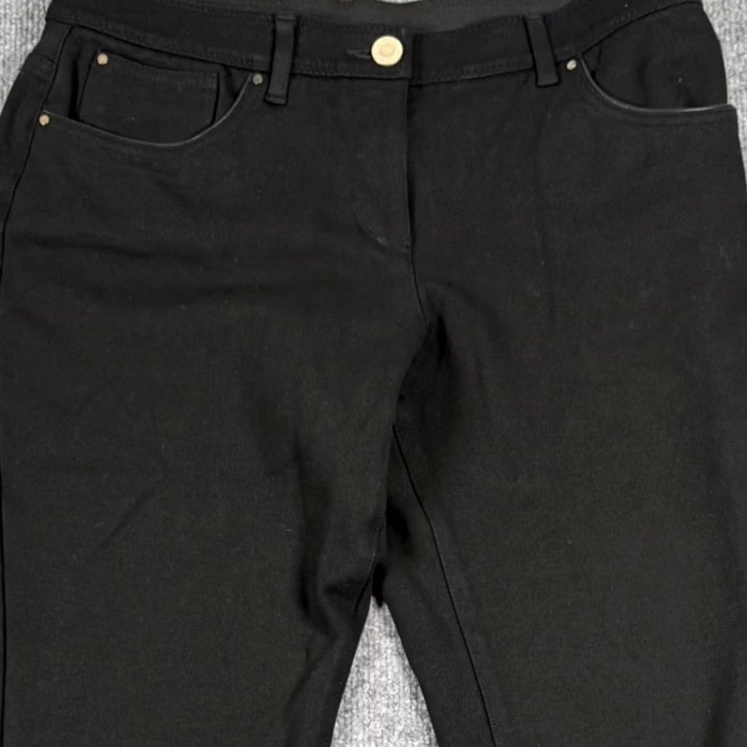 Vintage Chico's SO SLIMMING Black Pants Straight Leg 32x27 Regular Womens Mid Rise Tapered Pocket Stretch Easy Care 6 0.5 Size 28" / US 6 / IT 42 - 3 Thumbnail