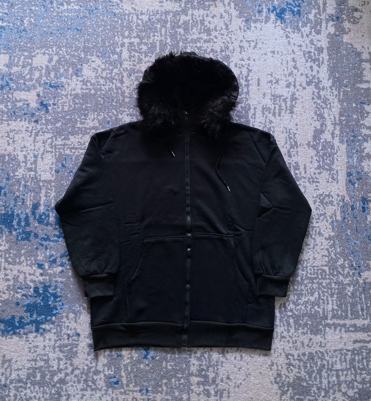 Japanese Brand LGB Le Grande Bleu style black fur parka hoodie