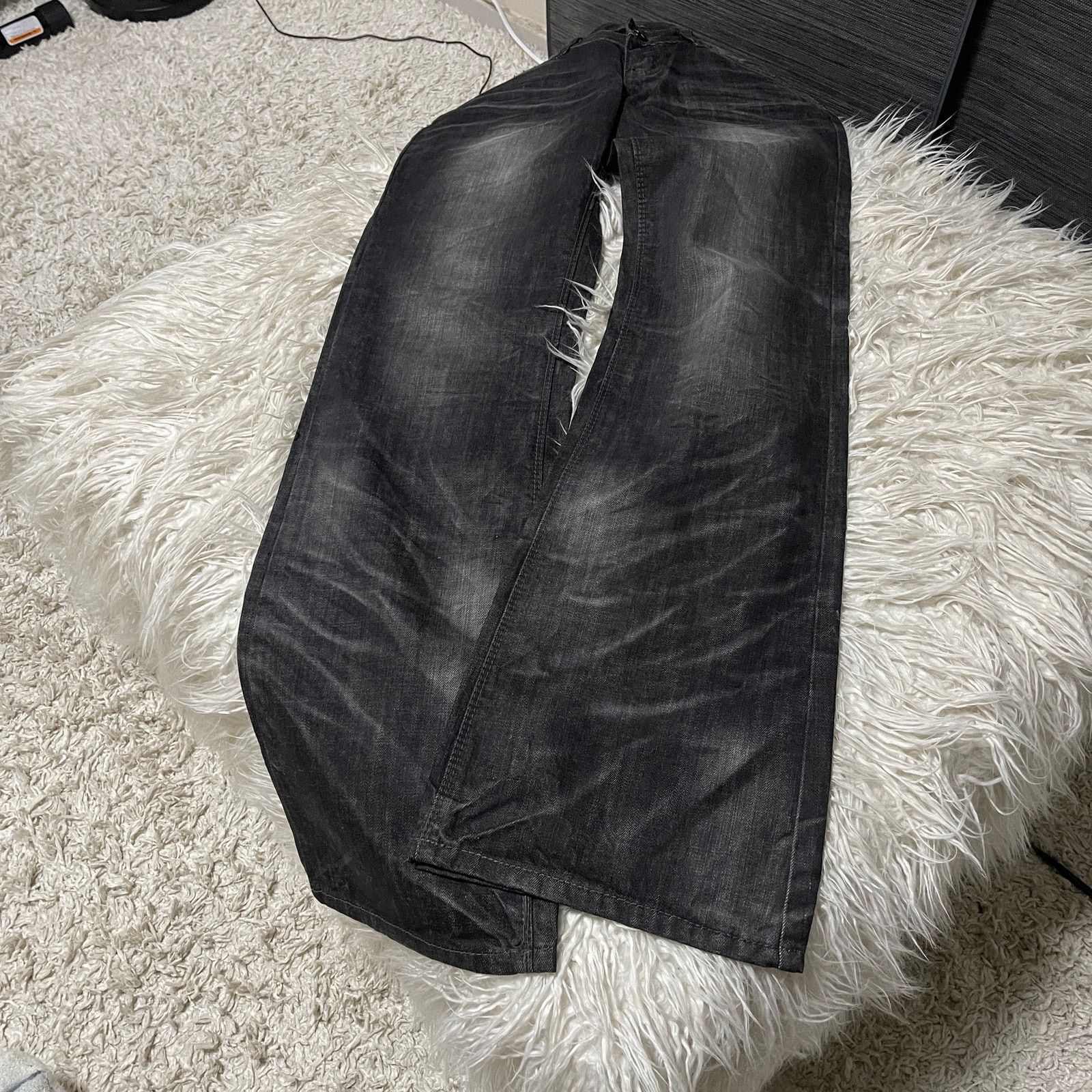 Japanese Brand Vintage Faded Wash Low-rise Flared Bootcut Denim Jeans Black Size 30" / US 8 / IT 44 - 6 Thumbnail