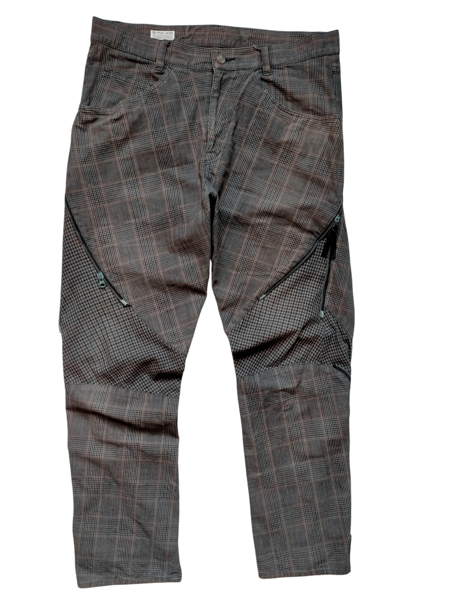 Final Home Final Home Japan Check Patchwork Zipped Trouser Pants Size US 36 / EU 52 - 1 Thumbnail