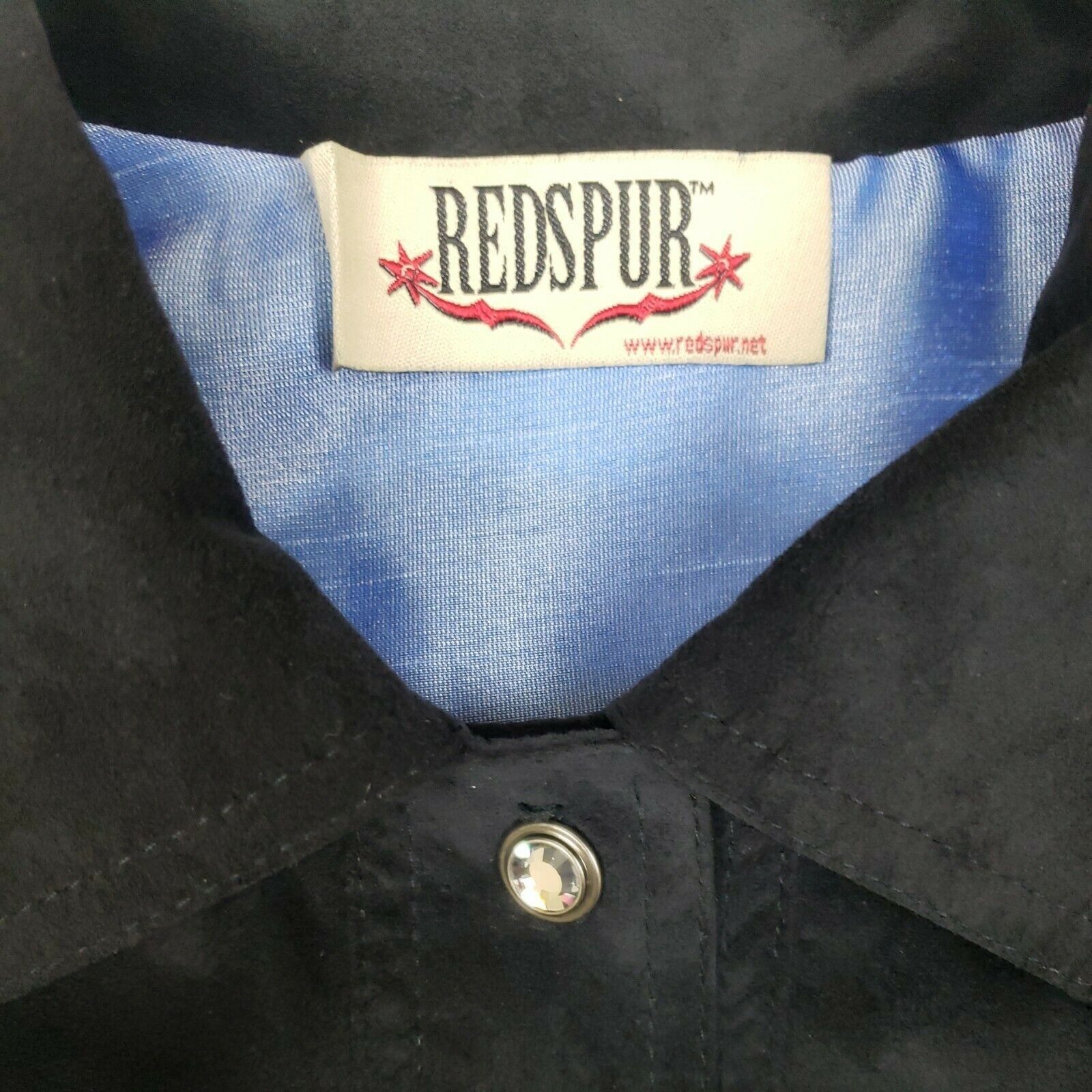 Other Faux Suede Rhinestone Western Jacket Womens M Black Trucker Size M / US 6-8 / IT 42-44 - 6 Thumbnail