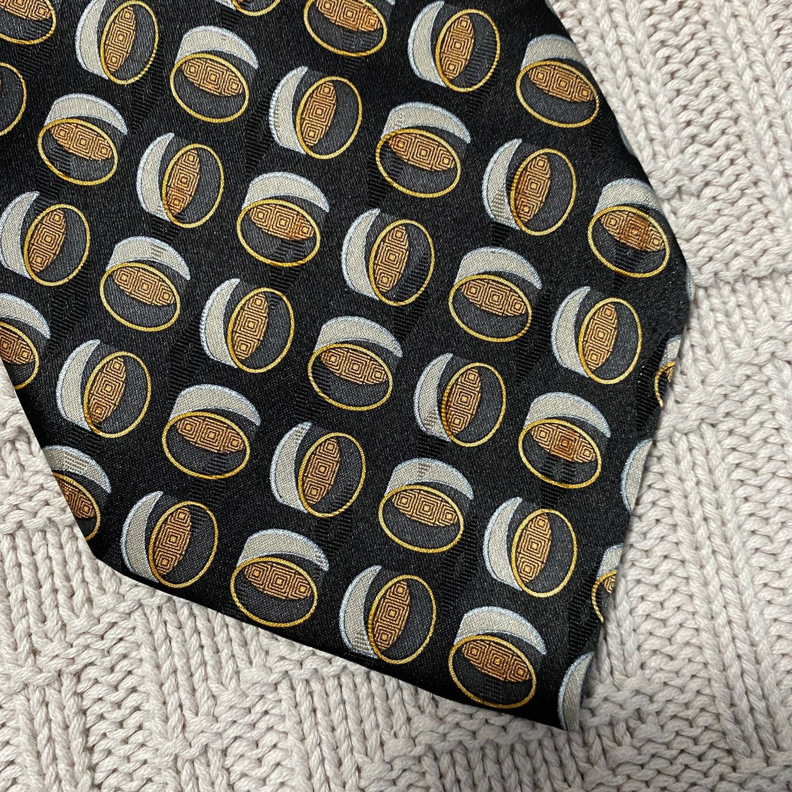 Valentino Vintage Valentino bronze patterned silk tie Size ONE SIZE - 2 Thumbnail