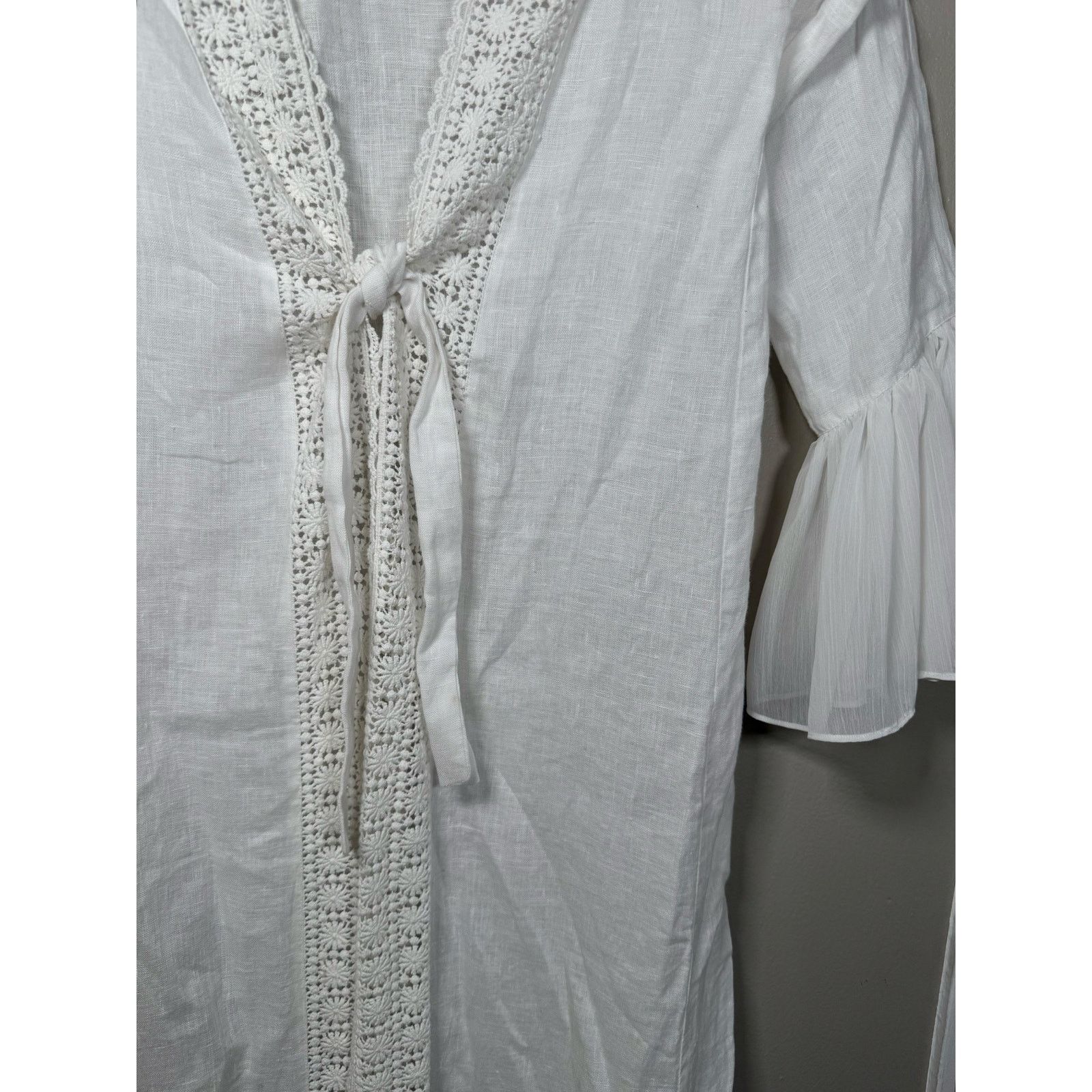 Designer Maia Bergman Linen Robe Coverup M $298 Size ONE SIZE - 10 Thumbnail