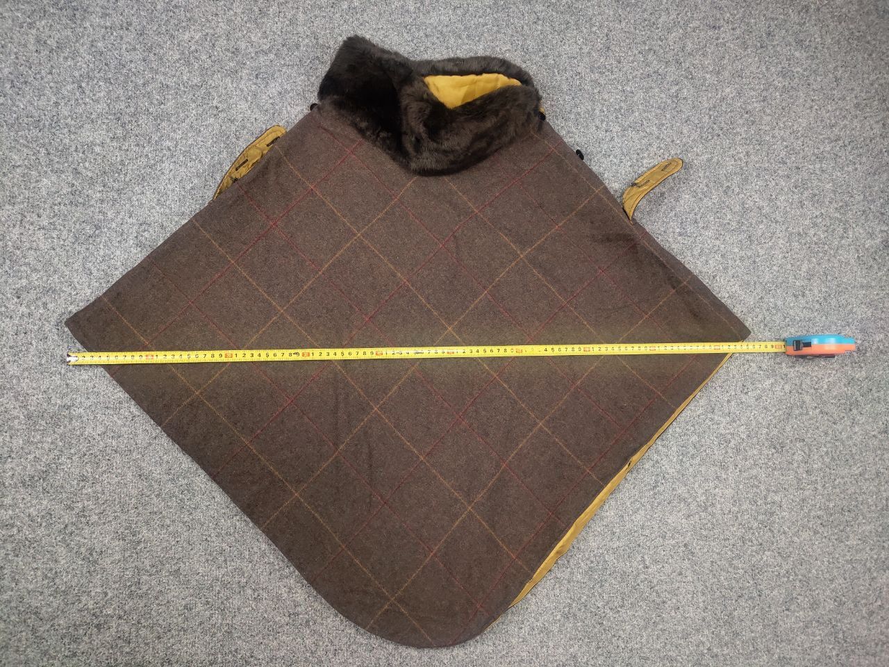 Harris Tweed Joules Hazelwood New Poncho Femme Brown Tweed Fur Jacket Size ONE SIZE - 23 Thumbnail