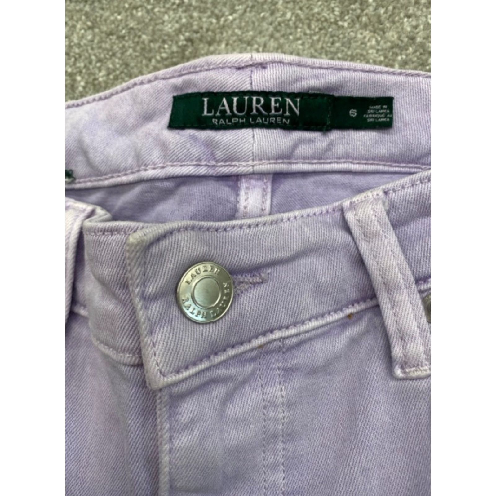 Ralph Lauren VINTAGE Lauren Ralph Lauren Jeans Women 6 Purple Denim Cropped Premier Skinny Straight Crop 5793 Size 28" / US 6 / IT 42 - 6 Thumbnail