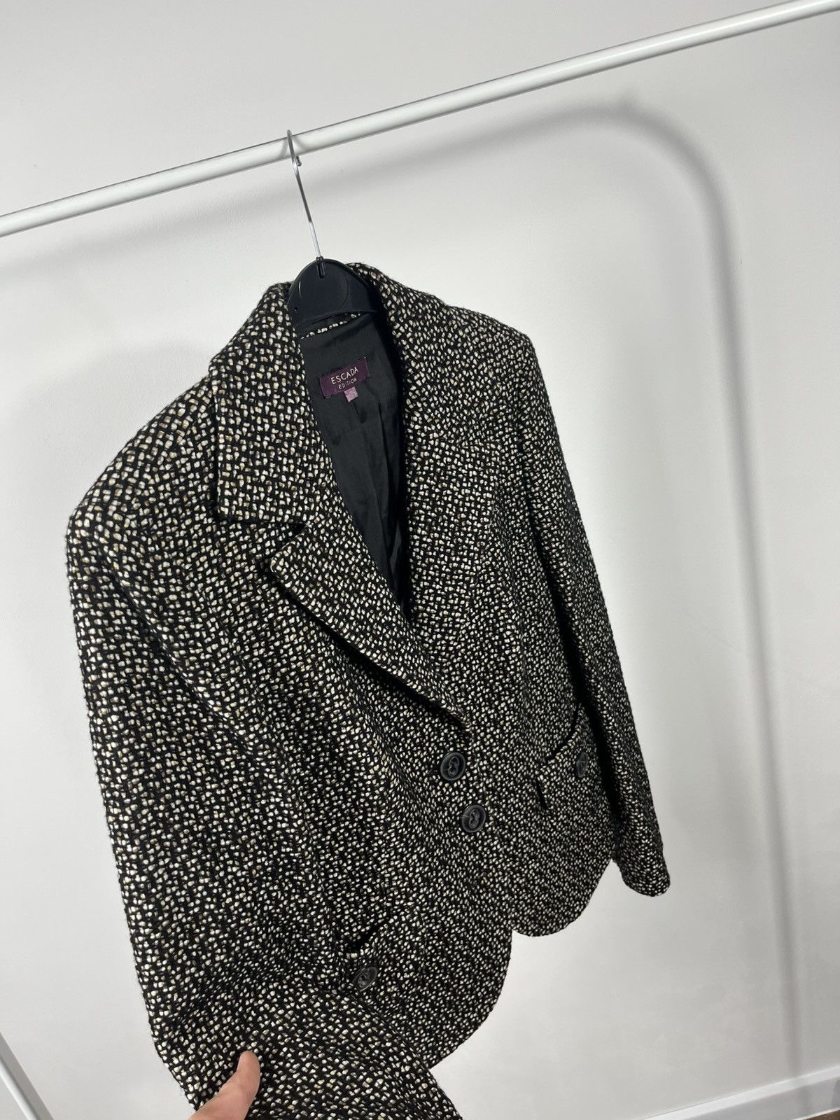 Escada Escada Edition Women’s Tweed Wool Blazer Black White Size 40 Size M / US 6-8 / IT 42-44 - 7 Thumbnail