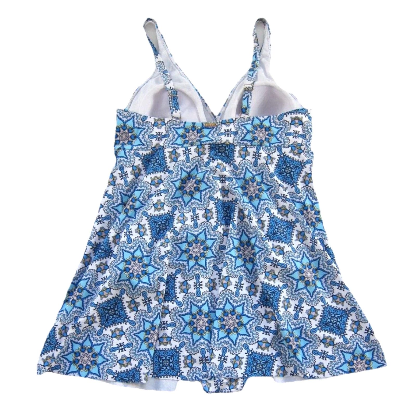 Nicole Miller Nicole Miller Studio Blue White Paisley One Piece Swimsuit Dress Women Large Size L / US 10 / IT 46 - 2 Thumbnail
