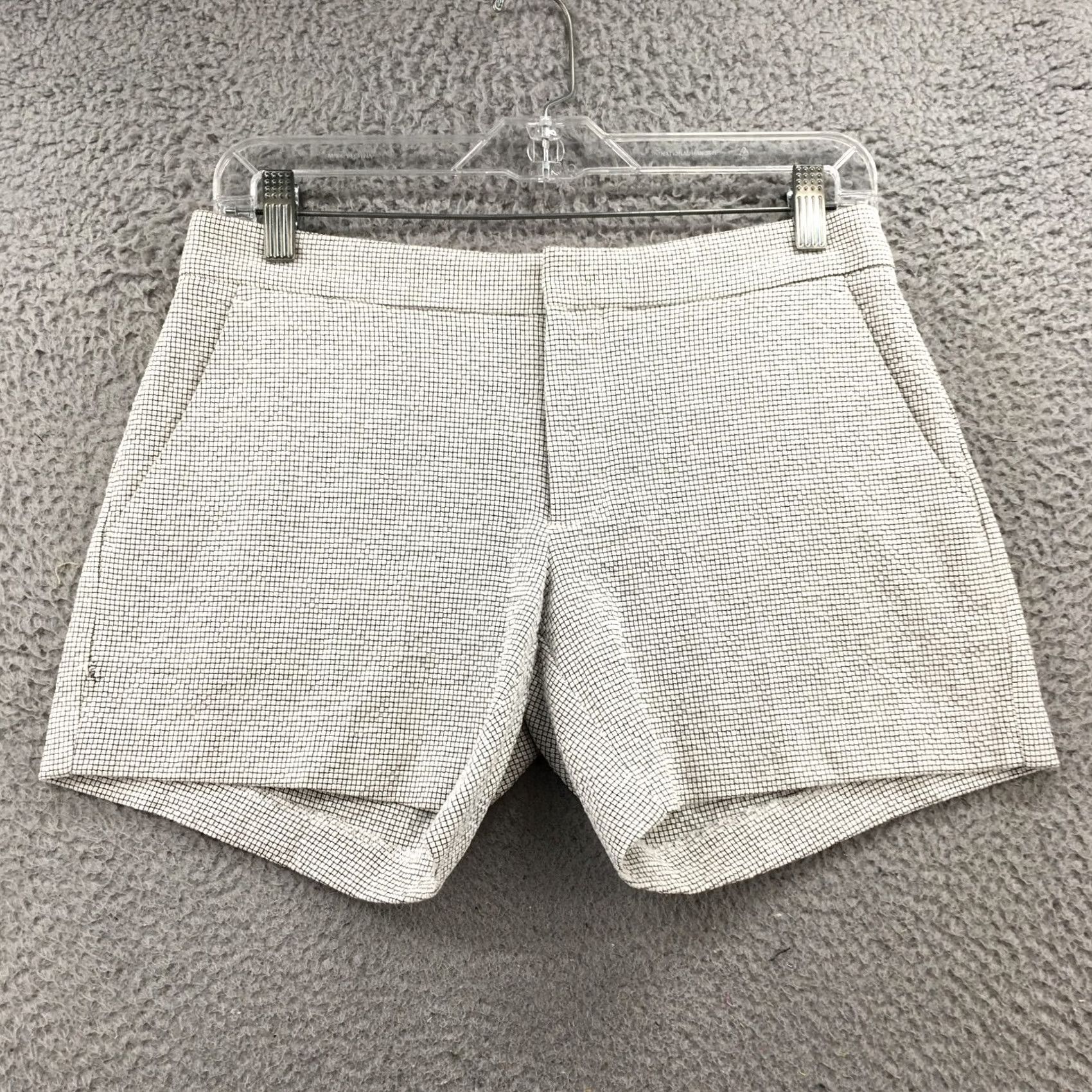 Banana Republic Banana Republic Shorts Womens 0 White Chino Black Tweed Low Rise Hook Button Zip Size 25" / US 0 / IT 36 - 2 Thumbnail