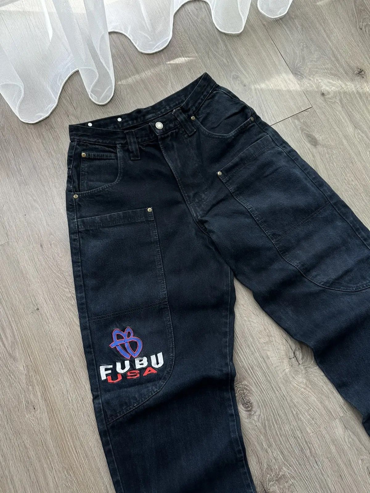Fubu × Vintage Vintage Fubu Denim Blue Baggy Jeans Pants Big Logo USA Size US 32 / EU 48 - 8 Thumbnail