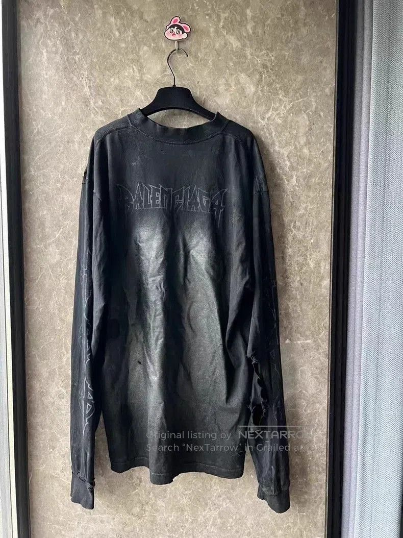 Balenciaga Balenciaga Distressed Eiffel Tower Longsleeve. Size US XXS / EU 40 - 2 Thumbnail
