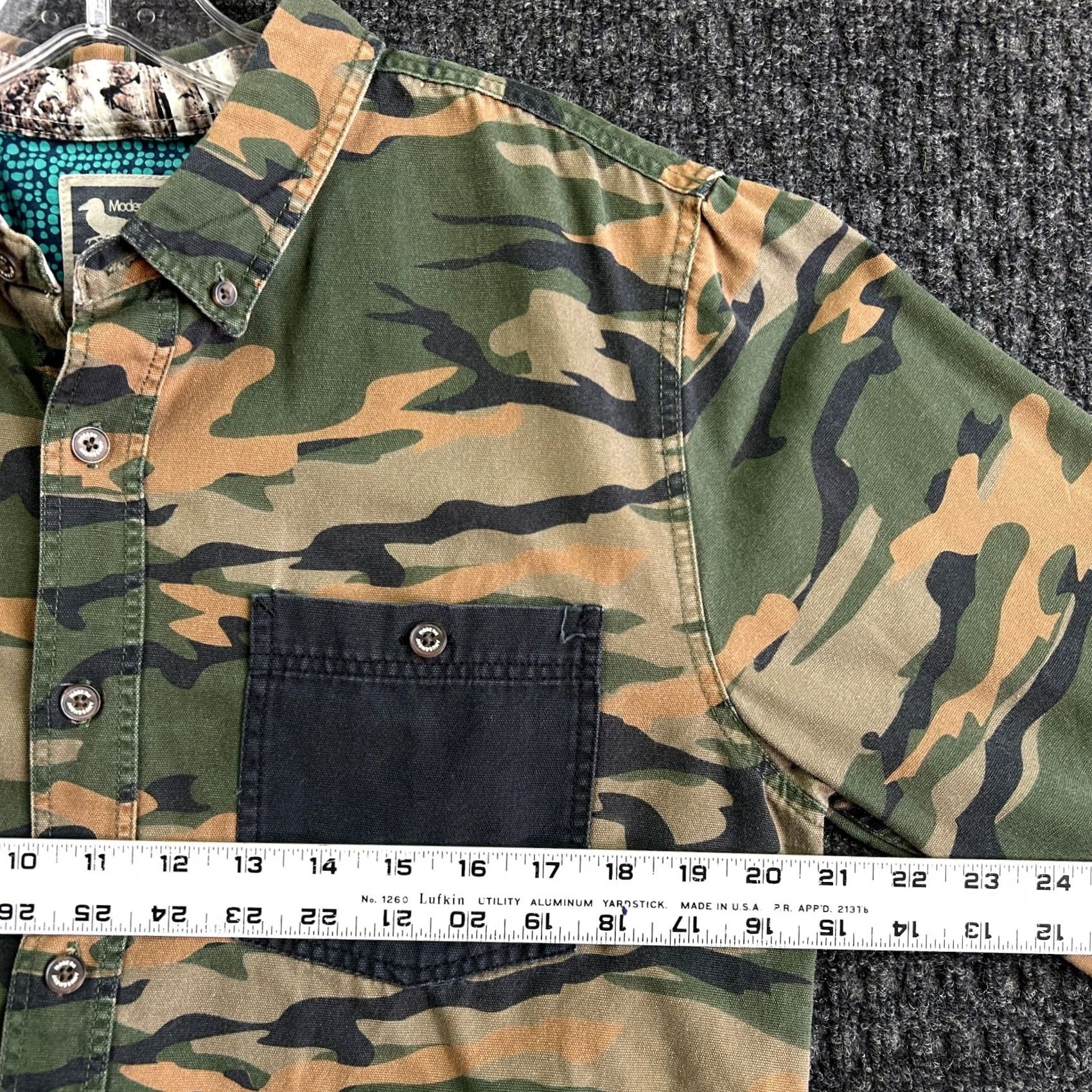 Vintage Modern Amusement Camo Shirt M Green Black Brown Military Long Sleeve Button Down Size US M / EU 48-50 / 2 - 6 Thumbnail