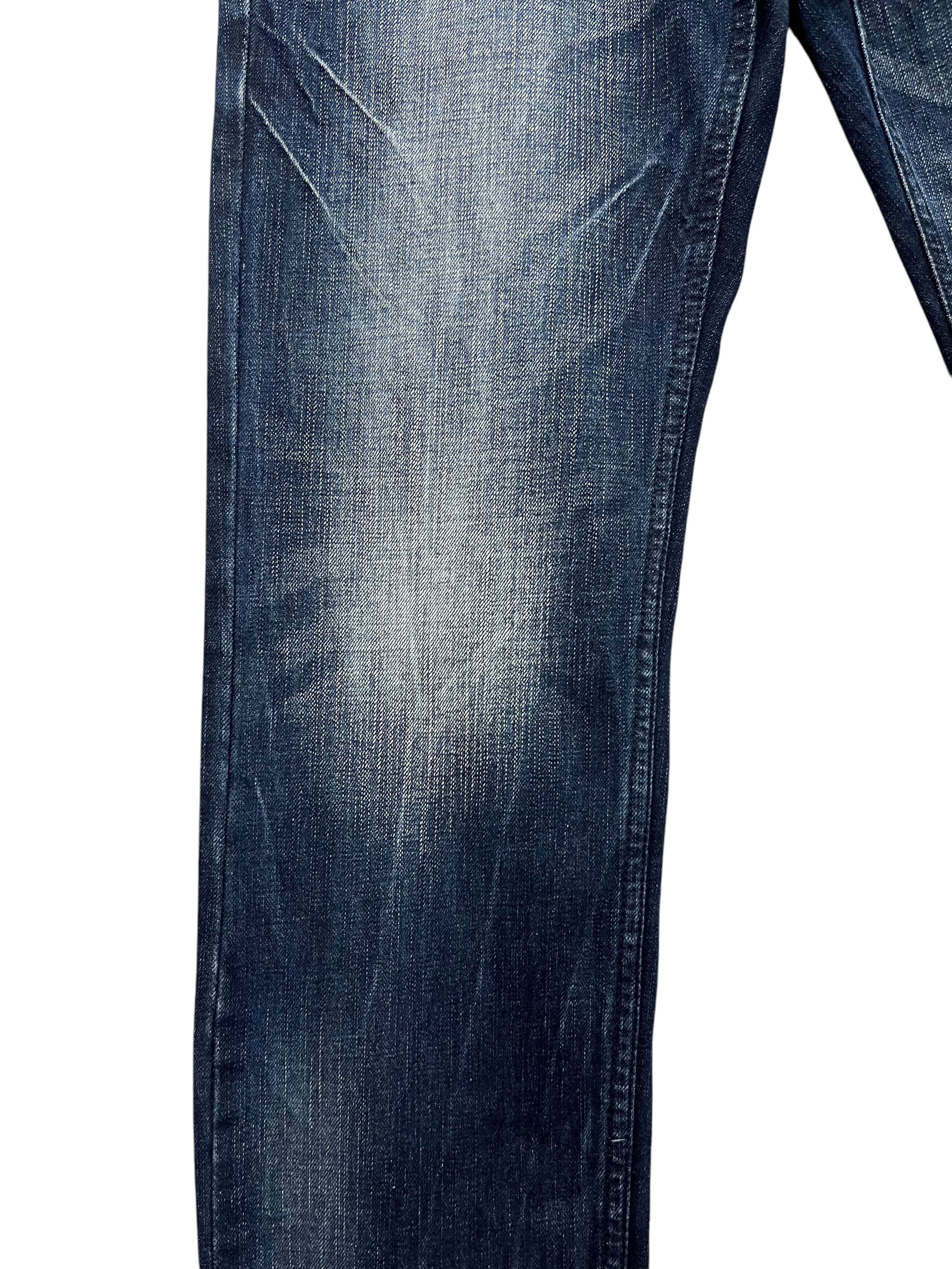 Skullcandy 🔥RED PEPPER Punk Skull Dark Blue Slim Fit Denim Karakuri Size US 31 - 4 Thumbnail