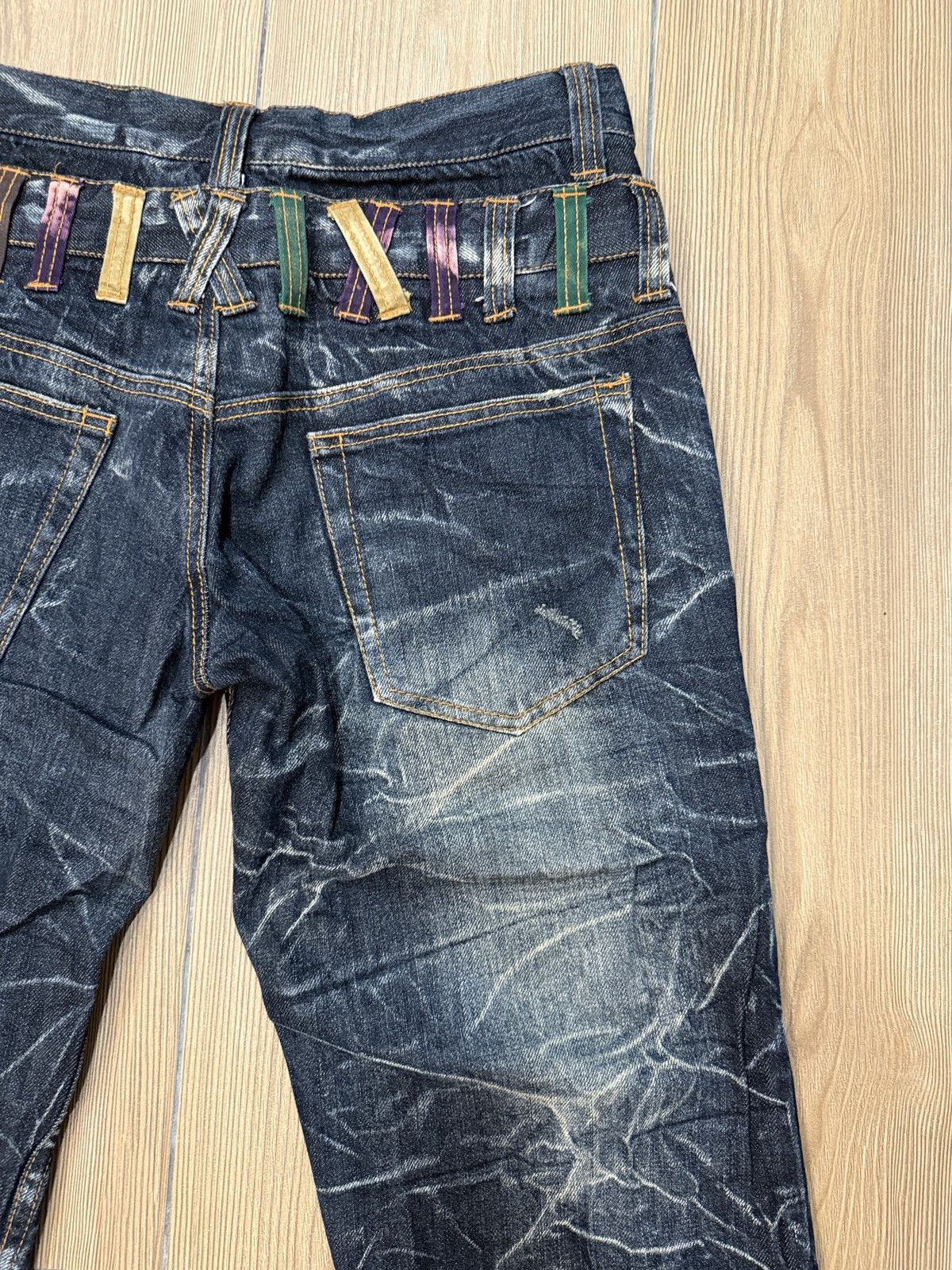 If Six Was Nine Nylaus Double Waist Jeans Denim Pants Thunder Design Size US 31 - 9 Thumbnail