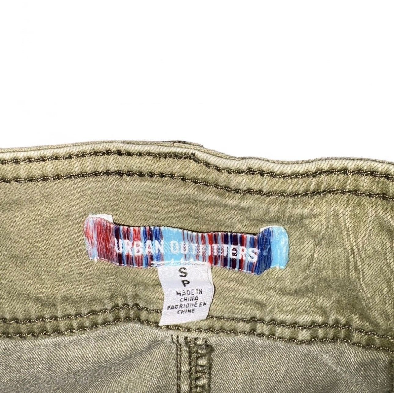 Urban Outfitters Green Khaki Cargo Mini Skirt Size 26" / US 2 / IT 38 - 3 Thumbnail