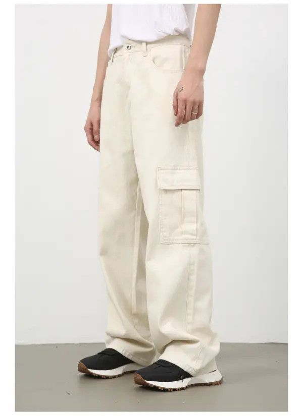 Japanese Brand Norika x Rumi Loose elastic waist straight cargo jeans Size US 32 / EU 48 - 2 Thumbnail