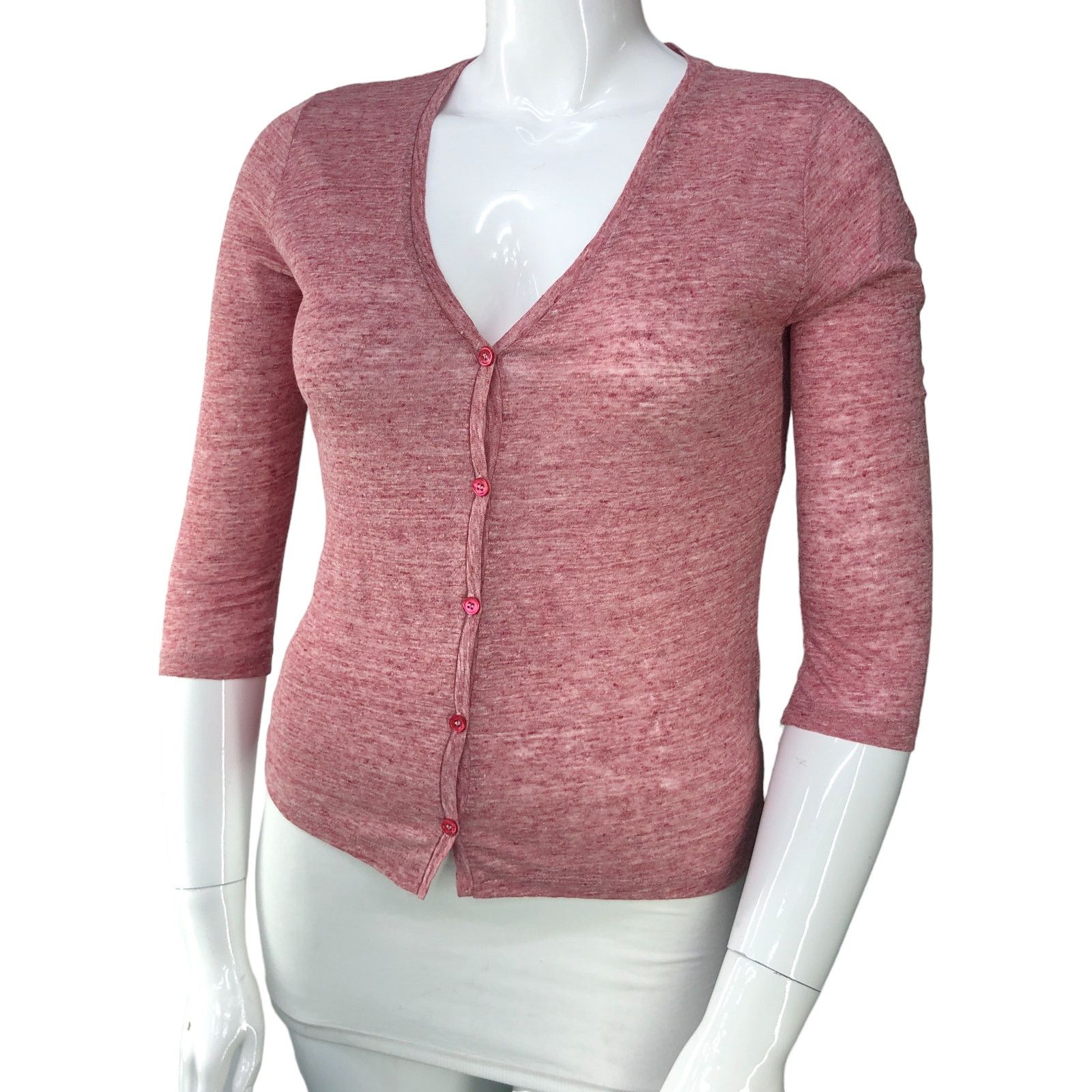 MAJESTIC FILATURES Majestic Filatures Size 3 US M Cardigan Linen V Neck Size M / US 6-8 / IT 42-44 - 1 Thumbnail