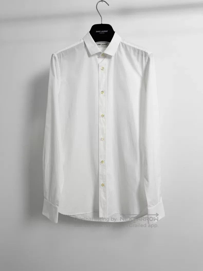 Saint Laurent Paris Saint Laurent Paris Size 37 White Broadcloth Basic Shirt i Size US M / EU 48-50 / 2 - 1 Thumbnail