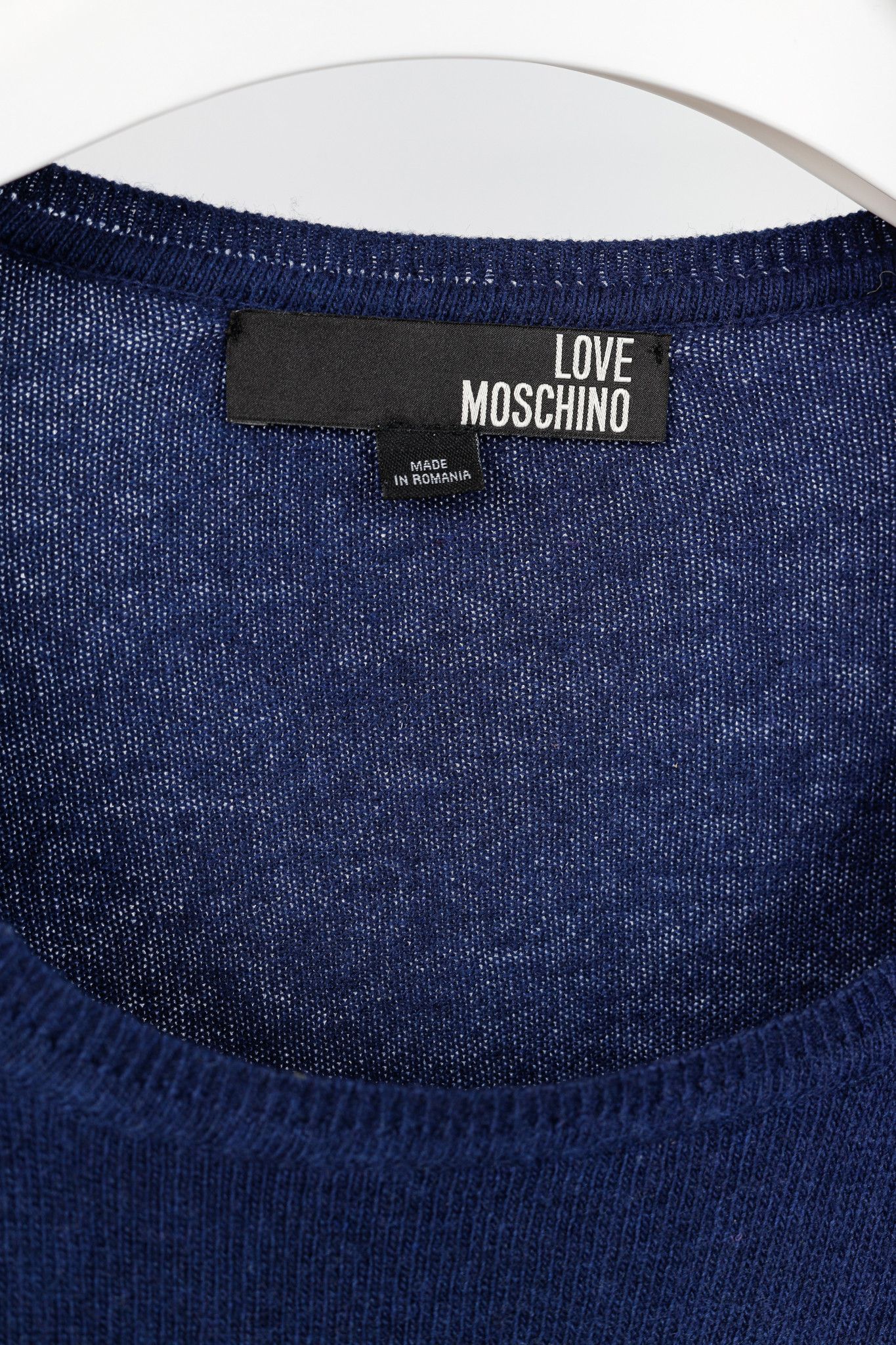 Love Moschino Love Moschino Dark-Blue Wool-Blend Heart Sweater Size M / US 6-8 / IT 42-44 - 4 Thumbnail