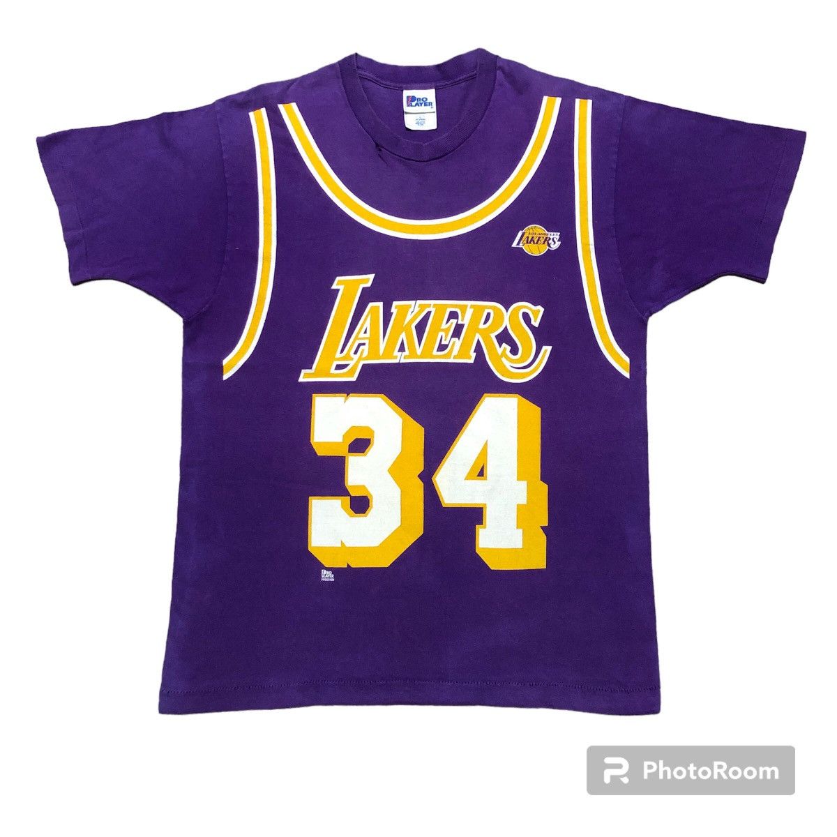 NBA Rare‼️🔥Vintage NBA LA Lakers Shaquille O'neal #34 T-Shirt Size US M / EU 48-50 / 2 - 1 Thumbnail