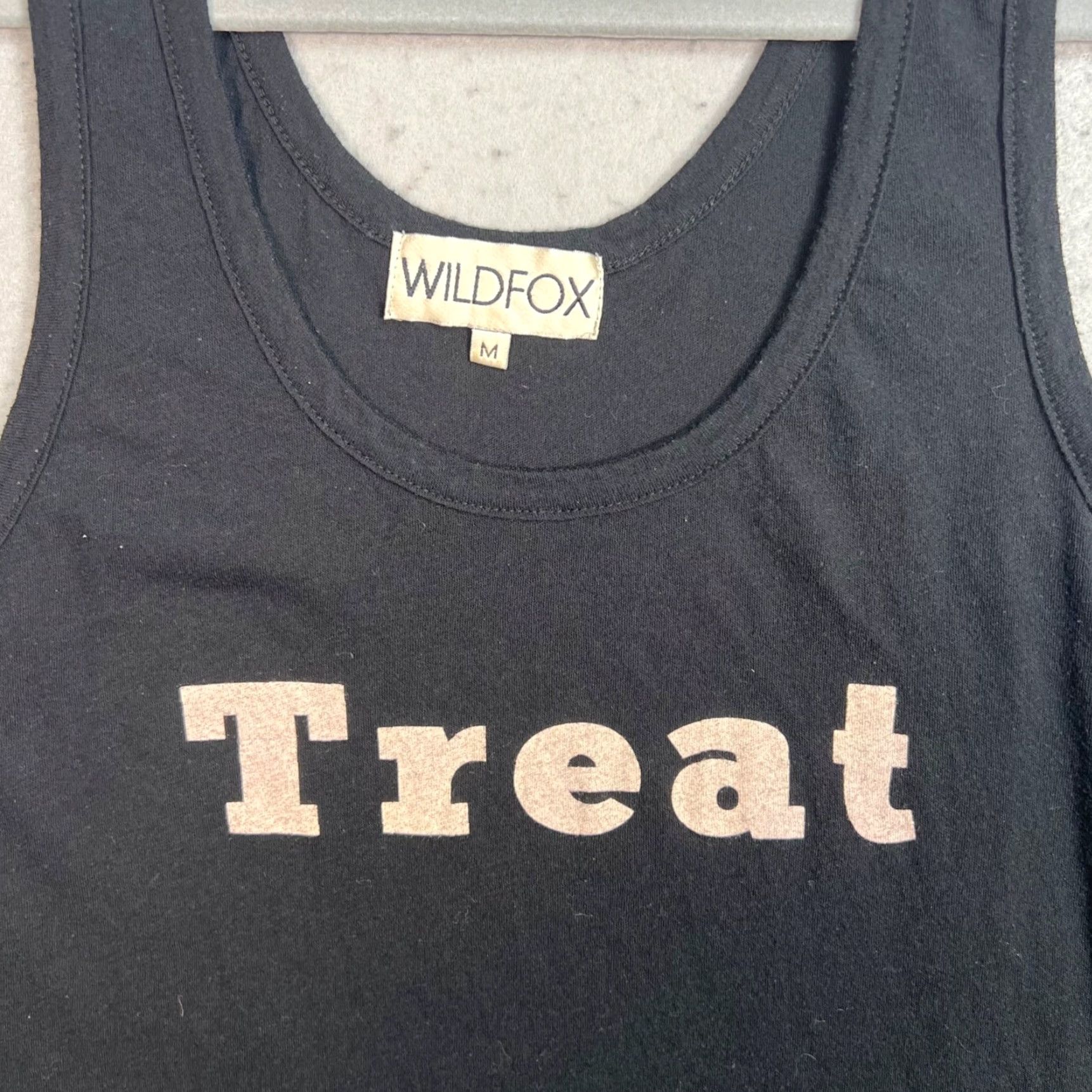 Wildfox Wildfox Womens Black Treat Tank Top Size Medium Cotton Polyester Blend Size M / US 6-8 / IT 42-44 - 7 Thumbnail