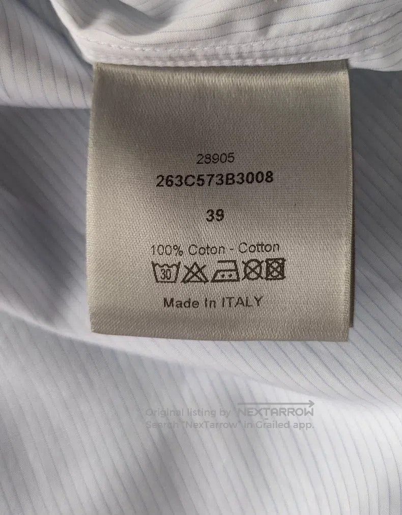 Dior Dior Size39 White striped short-sleeved shirt Size US XXS / EU 40 - 4 Thumbnail