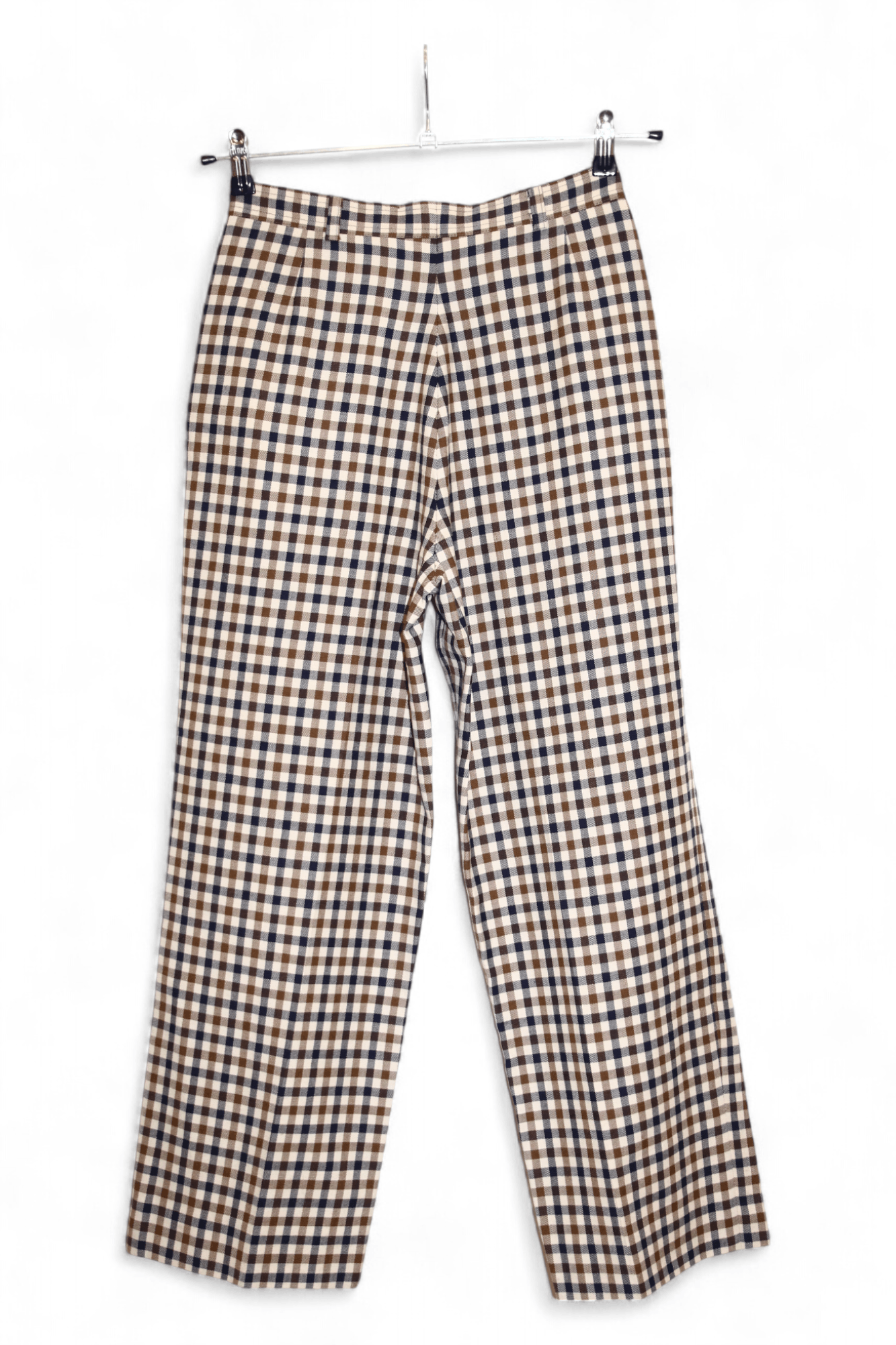 Aquascutum Aquascutum Carlton Check Ankle Trousers Wide Leg high waist Size 27" / US 4 / IT 40 - 4 Thumbnail