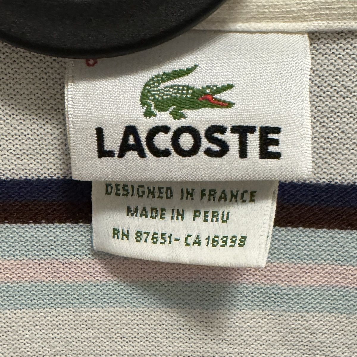 Lacoste Classic Lacoste white and blue striped polo shirt size L Size US XL / EU 56 / 4 - 3 Thumbnail