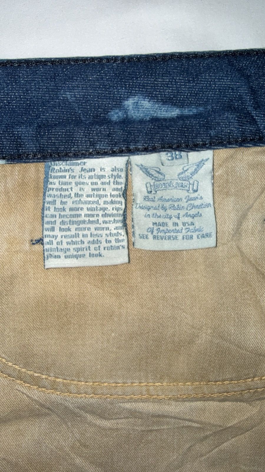 Robins Jeans Robin’s Jean Acid Wash Studded Denim Blue Distressed Size US 38 / EU 54 - 4 Thumbnail